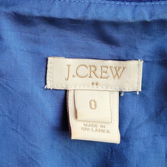 J CREW Royal Blue Mini Dress Size 0 Crepe Lined Sleeveless Pockets Twee - Picture 8 of 10